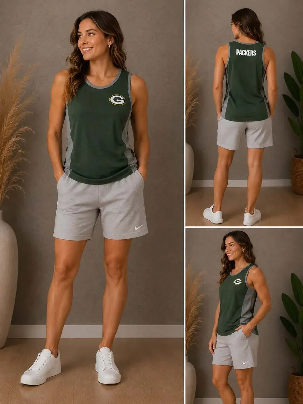 Nike Green Bay Packers Hurry Up Women's Dri-FIT NFL Racerback Tank Top Size L